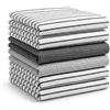 BOSKIMO Strofinacci Cucina Premium Cotone - Set 6 Panni Cucina in Microfibra e Spugna, Canovacci Assorbenti in Cotone, Panni Pulizia (Aura Silver)
