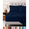 Utopia Bedding Set Lenzuola Letto 4 Pezzi, 150x200cm, Blu Navy | Lenzuolo con Angoli, Lenzuolo Piatto e 2 Federe 50x75 - Matrimoniali - Oeko-Tex Certificato - Poliestre di Microfibra