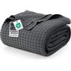 Utopia Bedding Coperta in cotone Waffle 100% Plaid (Carbone - 228x182 cm)