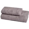 Zucchi Solotuo - Set Asciugamani Da Bagno Viso e Bidet, Spugna di Cotone 560 gr Coppia Asciugamani da Bagno Grande con Ospite (OMBRA)