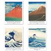 Berkin Arts Stampe da Parete Ukiyo-e Giapponese Senza Cornice, Set di 4 Poster, Carta artistici di alta qualità Taglia: 20x25 cm, La grande onda Monte Fuji per camera da letto Katsushika Hokusai Painting