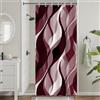 Uiiooazy Tenda da Doccia Antimuffa 90x180cm Borgogna Righe Rossi Scuro