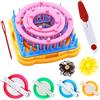 KNEWMART Telaio del Fiore Kit per Realizzare Fiori Diverse, Kit per Telaio per Maglieria Rotondo / Quadrato - con Ago (Telaio per fiori + Pom Maker + Forbici)