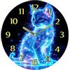 CaelumDecor Orologio da parete in legno da 10/12 pollici, orologio a batteria silenzioso nordico, motivo gatto carino design minimalista piatto per decorare camere da letto, salotti, uffici, ecc