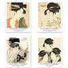 Berkin Arts Stampe da Parete Ukiyo-e Giapponese Senza Cornice, Set di 4 Poster, Carta artistici di alta qualità Taglia: 20x25 cm, Impermeabile Elegante Ritratto Femminileper Casa Kitagawa Utamaro Prints