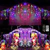Qedertek Luci Natale Esterno, Cascata 10M 432 LED, Tenda Luminosa Colorate, Natalizie con Telecomando, 8 Modalità, Timer Decorazione per Feste, Finestra, Balcone