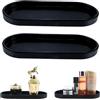 TYSM-CC 2 Pezzi Vassoio Ovale in Silicone per Bagno e Cucina, Super Resistente e Facile da Pulire, Multifunzionale per Soggiorno, Camera e Altri Ambienti, Nero - Design Elegante e Pratico