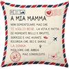 Aconesong A Mia Mamma Fodera per Cuscino Copricuscini Regali per Madre Festa della Mamma, Compleanno, San Valentino, Natale Regalo Decorativo 1 pezzo 45 x 45 cm (Mamma)