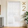 OFFCUP 100 X 200 CM Stringa Tende, 2 Bianco Brillantini Frangia Pannello, Fly Schermo, Divisorio Nappa Tendine per Porte, Porta Ingresso, Windows, Casa Decorazione, Festività Decorazione