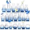 Der Rose Set di 20 vasi in vetro blu, piccoli vasi per fiori, centrotavola rustici per matrimoni e decorazioni per la casa