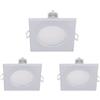 LEDLUX 3 Pezzi Faretti Led da Incasso Quadrato, Dimmerabile Con Triac Dimmer, 220V 5W 550 Lumen, 90X90X37mm, Foro 70mm, Impermeabile Ie IP65, Quick Connettore (Bianco Caldo 3000K, Silver)