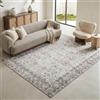 TAPISO Ispahan Tappeto Orientale Classico Vintage Motivo Floreale Sfumato - Tappeto Stampato con Fondo Antiscivolo Beige Crema Grigio Soggiorno Camera da Letto Oeko-Tex 180 x 250 cm