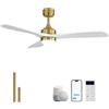 Sofucor Smart Ventilatore da Soffitto con Luce,Legno Massello, Alexa/APP