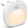 ANOPU Luce Notturna Bambini LED, 5 Dimming con 3 modalità (Calda/Fredda/Mista), Luce Notturna da Presa con Sensore di Movimento/ di Luce, per Cameretta, Camera da Letto, scale, Corridoio
