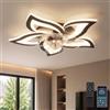 YUNLONG Lampadario con Ventilatore da Soffitto Silenzioso Nero Ventilatore da Soffitto con Luce e Telecomando Motore DC Reversibile Memoria Dimmerabile Lampadario con Pale con 6 Velocità