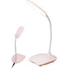 Generico Lampada da Scrivania con Protezione Occhi - Luce da Tavolo LED a Collo Flessibile e Ricarica USB | Lampada da Lavoro a Controllo Tattile 3 Livelli per Studiare, Leggere, Ufficio Casa