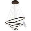 GaoHX 108W Lampadario a sospensione LED moderno 4-anelli di design nero, Moderna lampada a sospensione a LED regolabile Lampadario a soffitto moderno, dimmerabile 3000K-6000K con telecomando, 20+40+60+80cm