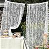 FOSDICK 1Pezzi Tende di Pizzo, Tende per Interni Trasparente Ricamate Floreali, Bianco Tende Camera da Letto, Vintage Tenda in Pizzo con Occhielli per Soggiorno, Cucina, Matrimoni, 75x200cm LxA