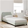 Iiaky Letto Singolo 90x190 Letto Imbottita in Velluto Rete Letto a Piattaforma Imbottito con Testiera,Supporto per Doghe in Legno-Grigio chiaro-90 x 190 cm