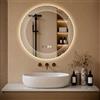 Adoture Specchio da bagno con illuminazione, specchio da 60 cm con luce LED