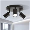 CANMEIJIA Binario Faretti Soffitto Ferroso, Faretti Led Soffitto Orientabili GU10, Base A Disco A 3 Lampade, Faretti Cucina Da Utilizzare In Soggiorno, Corridoio, Camera Da Letto, Senza Lampadina