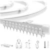 JIHXYER Binario Tenda Soffitto Flessibile per Montaggio a Soffitto, 5 m, Bianco