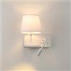 B·LED BARCELONA LED Applique da parete per lettura TARAN - Con faretto LED orientabile e porta USB - E27 + 3W