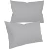 npluseins federe in tinta unita in confezione da 2 e dal design discreto 1154.1498, 40 x 60 cm, grigio chiaro
