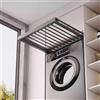 Hoconnie Stendibiancheria Estraibile Nascosto Stendibiancheria Scorrevole Salvaspazio Soft-Close Profondità 490mm Larghezza 660-710mm Grigio