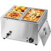TAIMIKO Bain Marie scaldavivande 1500 W elettrico a buffet 220 V pentola a fusione professionale scalda piatti con 1 x 1/3 e 2 x 1/6 pentole (3 pentole)