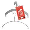 MAWA Grucce Appendiabiti Light, Set di 20 Grucce Salvaspazio e Antiscivolo, Ideali per T-Shirt, Top e Maglioni Leggeri, Gancio Girevole 360°, 36 cm, Argento