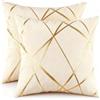 Miuyunya Federe Cuscini Divano Beige 50x50 Velluto Fodere per Cuscini Decorativi Cuscino Moderno Set di 2 Dore Copricuscini Decorativi per Soggiorno Camera Letto Auto Letto Esterno Interno