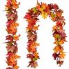 Touloube Ghirlande di foglie d'acero artificiali da 2 pezzi, decorazioni autunnali autunnale appese a foglie d'autunno con ganci per interni esterni, camino, feste di ringraziamento, decorazione halloween