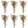 PATIKIL Mazzo di Fiori Secchi Mini, 6pz Rosa Fiore Selvatico Naturale con Stelo Gisofila Floreale Boho Pianta Fiorita per Artigianato Fai da Te Regalo Matrimonio, Arancione