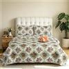 Hadi London 3 copriletti trapuntati patchwork con 2 federe | stampa floreale reversibile | trapunta leggera e confortevole | adatto per letti matrimoniali e king size 220 x 240 cm | 30 disegni unici