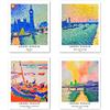 Berkin Arts Stampe da Parete Paesaggio Senza Cornice, Set di 4 Poster, Carta artistici di alta qualità Taglia: 20x25 cm, Artistiche Multicolore Natura Paesaggio Marino per camera da letto Andre Derain Prints