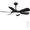 Cecotec Ventilatore da Soffitto con Luce EnergySilence Aero 5200 Black Pro. 36 W, Diametro 132 cm, Luce a LED, Telecomando, Timer Fino a 8 Ore, 6 Velocità, 6 Pale, Estate/Inverno