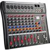 wecan Mixer Audio 8 Canali Mixer Digitale Audio Bluetooth Mixer Karaoke Professionale Stereo Sound Mixer Interfaccia Audio USB con 48 V Alimentazione Phantom Stereo DJ Studio FX Effetti Digitali Analogici