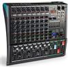 wecan Mixer professionale a 8 canali, 99 tipi di effetti DSP digitali, mixer karaoke DJ da scrivania per registrazioni, performance dal vivo