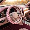 Zlokdraxy Coprivolante 38 cm, motivo leopardato rosa, morbido, universale | 38 cm, universale, morbido peluche, traspirante, antiscivolo, facile da montare, motivo leopardato, protezione dall'usura