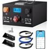 Mjbsan Batteria LiFePO4 da 24 V, 320 Ah, batteria al litio ricaricabile da 8192 Wh con 200 A-BMS integrato, Bluetooth, resistenza alla scarica profonda e bassa autoscarica, per camper, solare