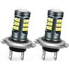 Ruiandsion H7 LED Luci fendinebbia Lampeggianti Strobe Bianco 12V Super Luminose 3030 27SMD Chip LED Lampadine Sostitutive per Luci diurne o fendinebbia (Confezione da 2)