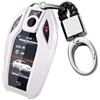 ontto Smart Display Remote Key Fob Cover Cover Shell Holder con portachiavi portachiavi morbido TPU Key Skin Keyless Fit per BMW Serie 5 Serie 7 Argento