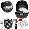 farbrothersonline COMPATIBILE CON HONDA SH 150 BAULETTO VALIGIA BAULE 30 LT MONOLOCK NERO+RETE PORTATUTTO+PIASTRA PER PORTAPACCHI MOTO-SCOOTER CASCO INTEGRALE-JET-MODULARE UNIVERSALE