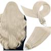 Easyouth Micro Extensions Echthaar Blond Micro Ring Extensions Echthaar Platinblond Extension Microring Menschenhaar Kurz #1000 50g 50s 35cm