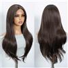 Style Icon Parrucca con frangia per tenda, lunghezza 66 cm, capelli sintetici, con attaccatura frontale in tulle, 33 x 12,7 x 2,5 cm, per feste quotidiane (F5/6A)