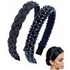 KACZUS Cerchietto capelli donna blu - cerchietto con strass, fascia per capelli antiscivolo per Oktoberfest, Wiesn e feste tradizionali