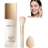 CrazyLeaf Miraglow Fondotinta Adattivo over 50, MiraGlow Fondotinta Adattivo Pelli Mature, Coprenza Modulabile, Finish Naturale Luminoso, Uniforma il Colorito, Set con Pennello Applicatore + Spugnetta 30ML