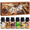 SALKING Oli Essenziali Autunno Spezia per Diffusori 6x10ml, Set di Olio Essenziale Puri per Aromaterapia e Massaggi - Vaniglia, cannella, Chiodi di Garofano, Spezie di Zucca, Menta Piperita, Zenzer
