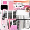 QUKLOGEN Kit di Estensione Delle Ciglia Pratica 782Pcs D Curl Ciglia Cluster con Ciglia Inferiori,Lash Bond and Seal,Rimuovi Ciglia,Pinzette Pennello Portabile per Ciglia Mini Applicatore